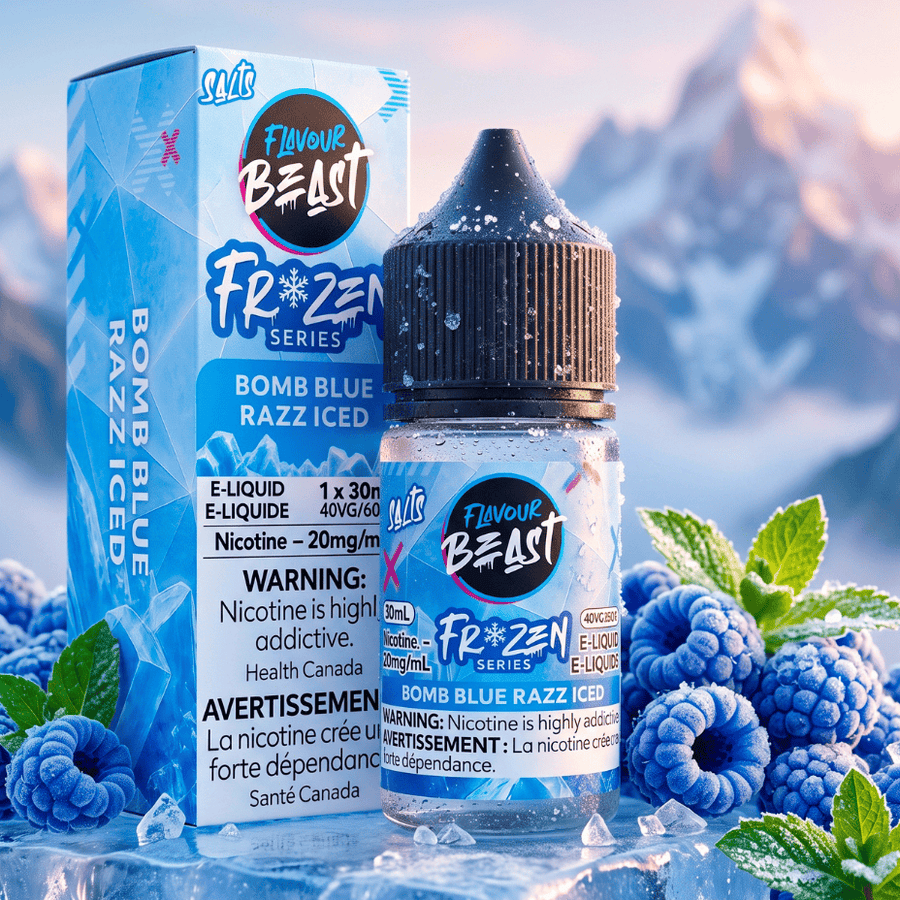 Flavour Beast Salt Frozen-Bomb Blue Razz 30mL / 20mg Vape Superstore Yorkton Saskatchewan