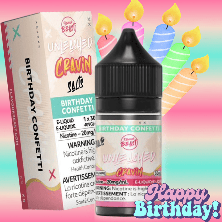 Flavour Beast Salts Salt Nic E-Liquid 30ml / 20mg Flavor Beast Unleashed Cravin Salts-Birthday Confetti Flavor Beast Unleashed Cravin Salts-Birthday Confetti  - Yorkton