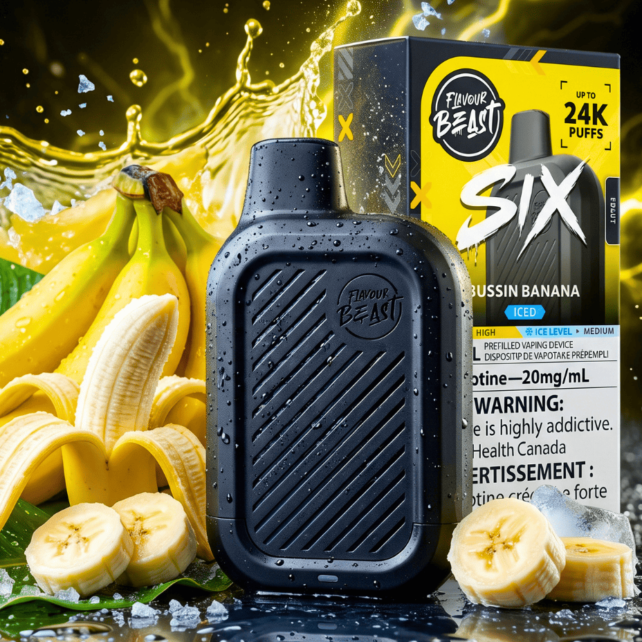 Flavour Beast SIX 24K Disposable Vape - Bussin' Banana Iced 24000 Puffs / 20mg Vape Superstore Yorkton Saskatchewan