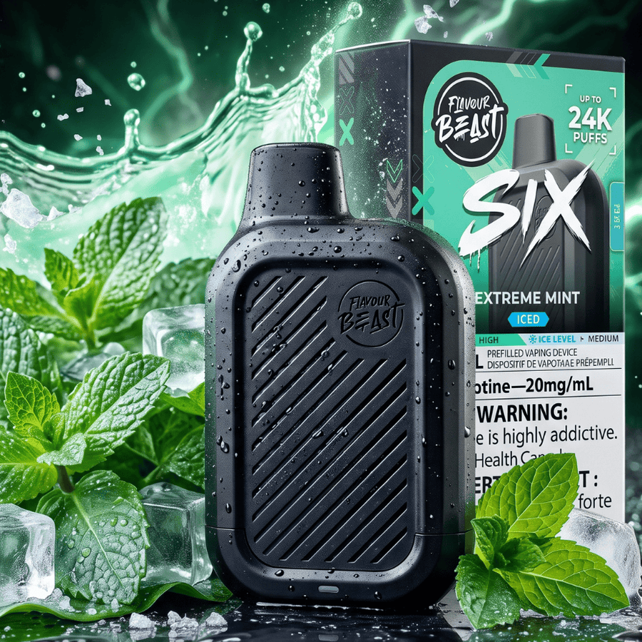 Flavour Beast SIX 24K Disposable Vape - Extreme Mint Iced 24000 Puffs / 20mg Vape Superstore Yorkton Saskatchewan