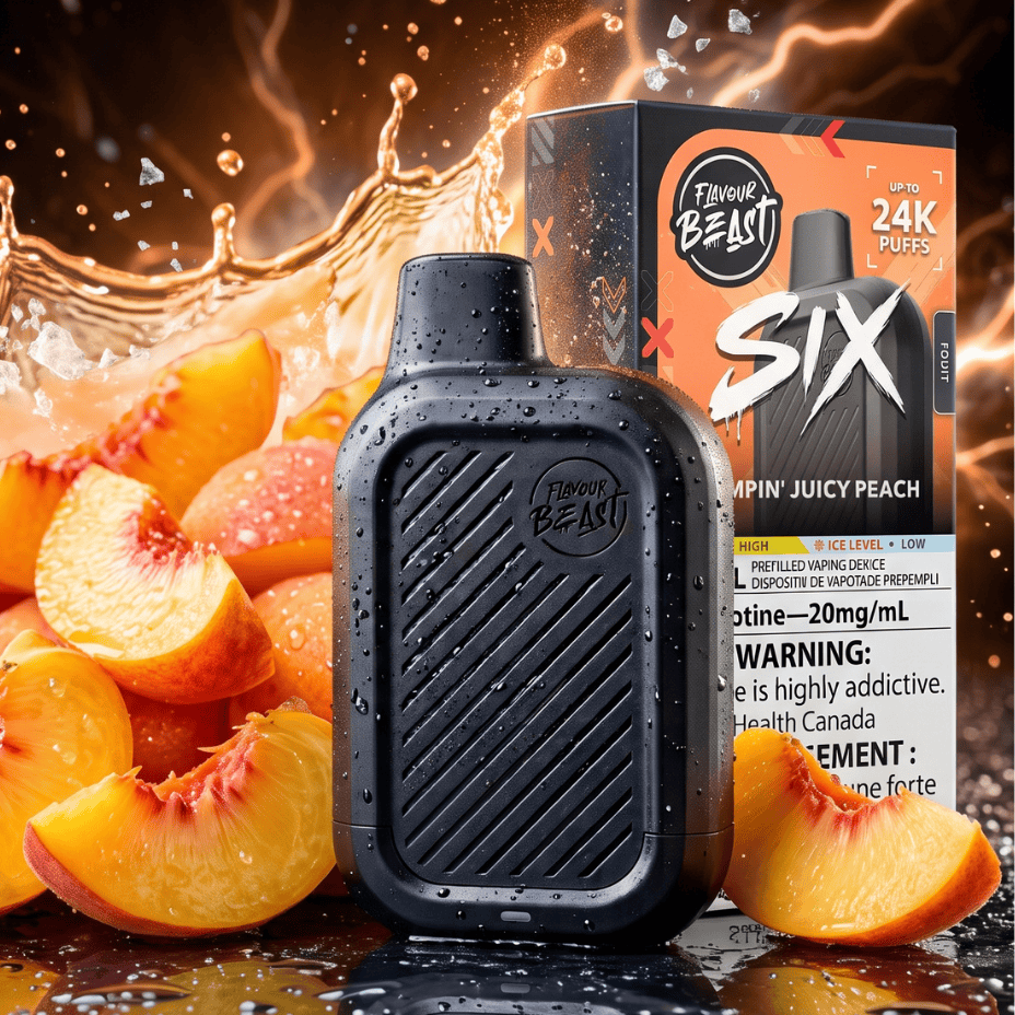 Flavour Beast SIX 24K Disposable Vape - Jumpin' Juicy Peach 24000 Puffs / 20mg Vape Superstore Yorkton Saskatchewan