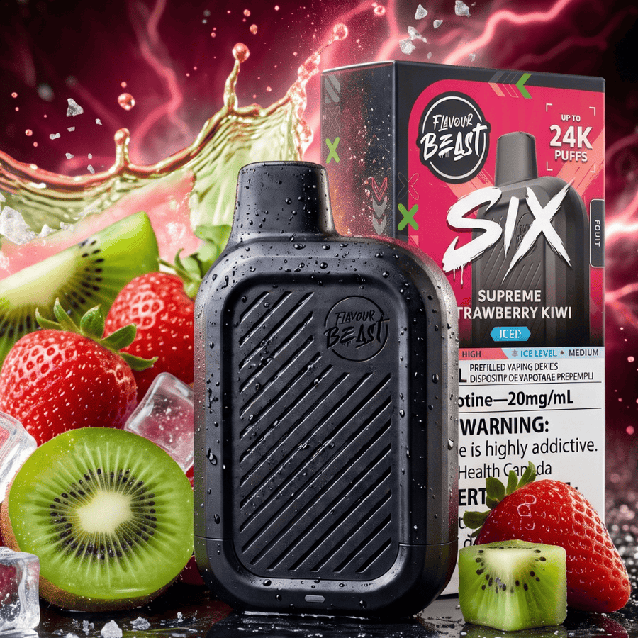 Flavour Beast SIX 24K Disposable Vape - Supreme Strawberry Kiwi Iced 24000 Puffs / 20mg Vape Superstore Yorkton Saskatchewan