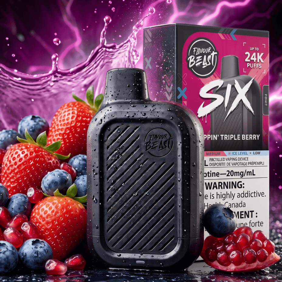 Flavour Beast SIX 24K Disposable Vape - Trippin' Triple Berry 24000 Puffs / 20mg Vape Superstore Yorkton Saskatchewan