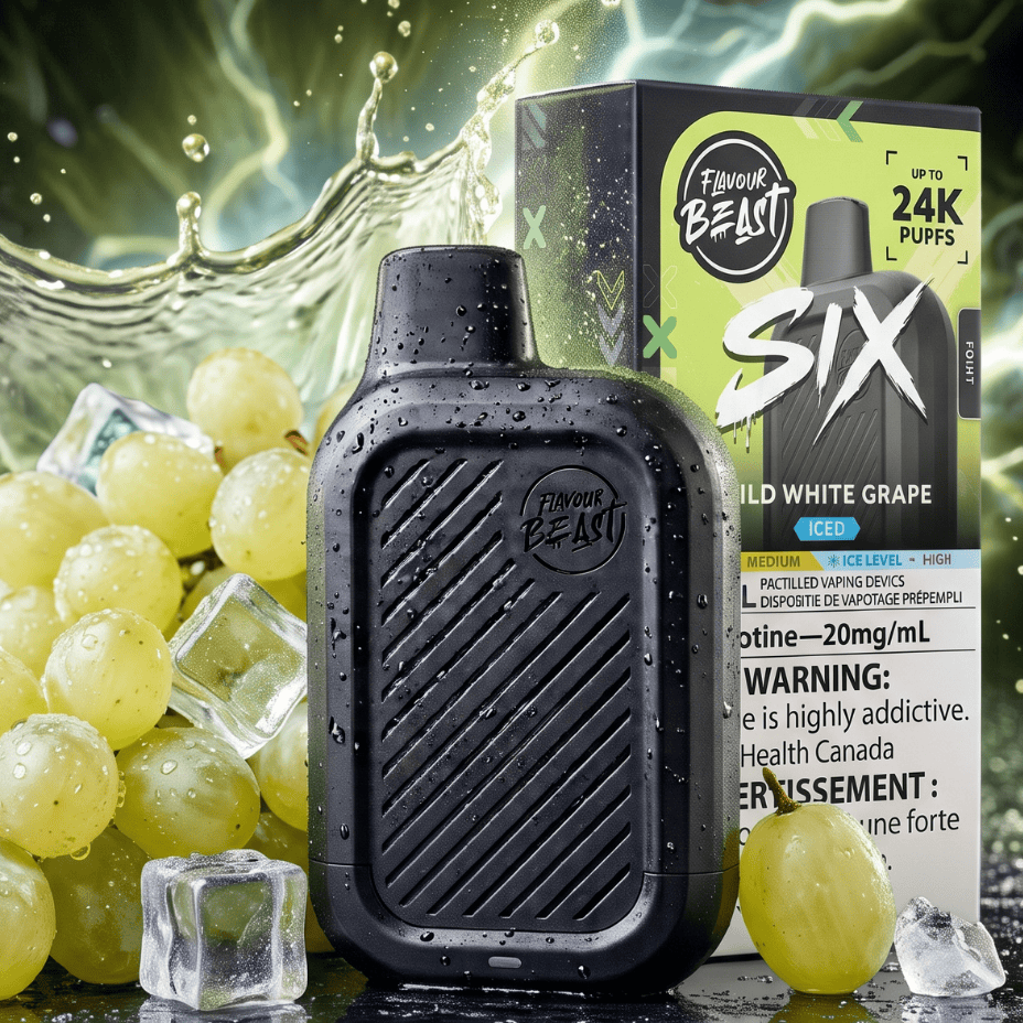 Flavour Beast SIX 24K Disposable Vape - Wild White Grape Iced 24000 Puffs / 20mg Vape Superstore Yorkton Saskatchewan