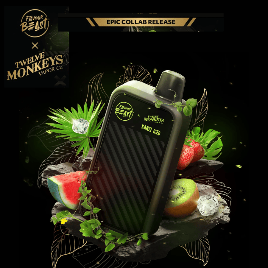 Flavour Beast X 12 Monkeys Beast Mode Max 2 50K Disposable-Kanzi Iced Vape Superstore Yorkton Saskatchewan