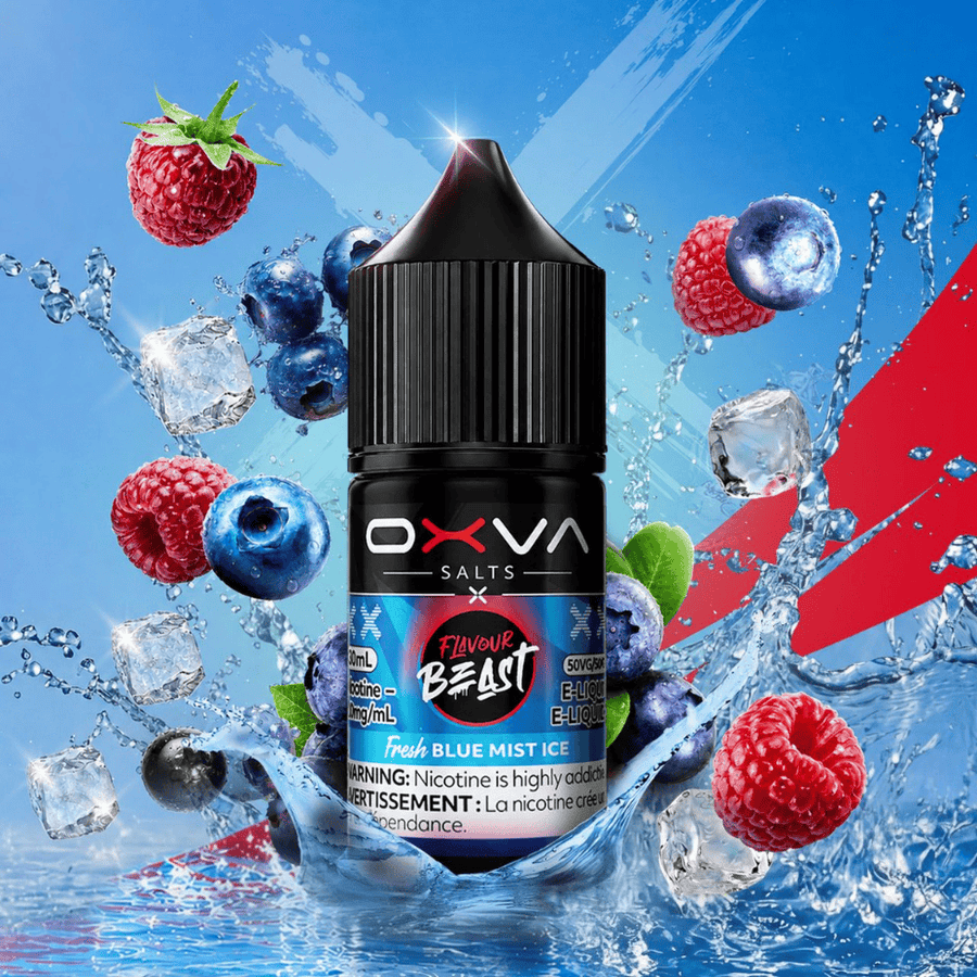 Flavour Beast x OXVA E-Liquid - Fresh Blue Mist Ice Salt 30mL / 20mg Vape Superstore Yorkton Saskatchewan