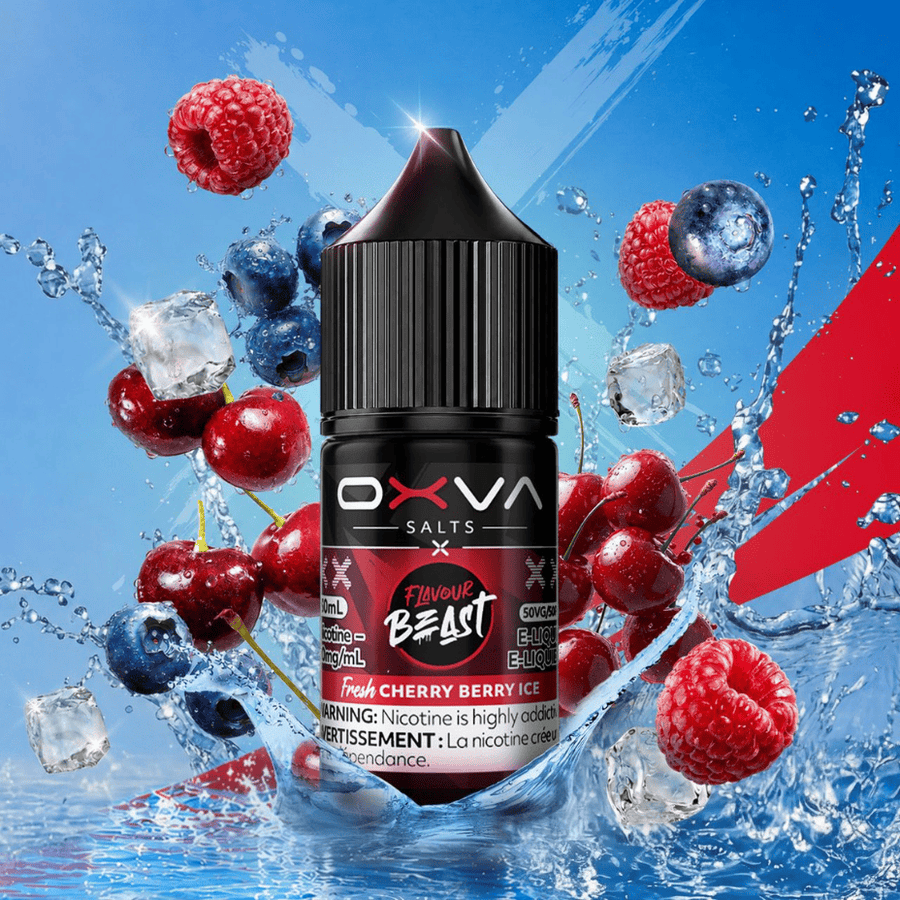 Flavour Beast x OXVA E-Liquid - Fresh Cherry Berry Ice Salt 30mL / 20mg Vape Superstore Yorkton Saskatchewan
