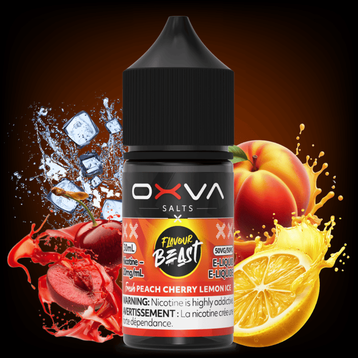 Flavour Beast x OXVA E-Liquid - Fresh Peach Cherry Lemon Ice Salt 30mL / 20mg Vape Superstore Yorkton Saskatchewan
