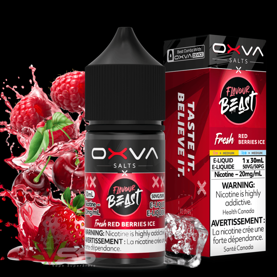 Flavour Beast x OXVA E-Liquid - Fresh Red Berries Ice 30mL / 20mg Vape Superstore Yorkton Saskatchewan