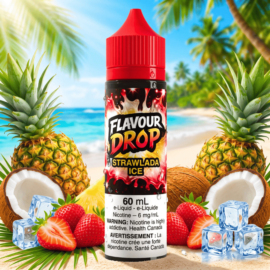 Flavour Drop E-Liquid - Strawlada Ice 60mL / 3mg Vape Superstore Yorkton Saskatchewan
