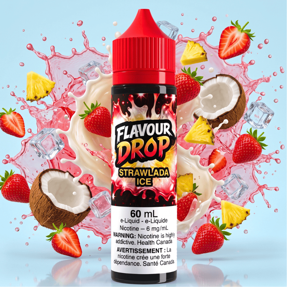 Flavour Drop E-Liquid - Strawlada Ice 60mL / 6mg Vape Superstore Yorkton Saskatchewan