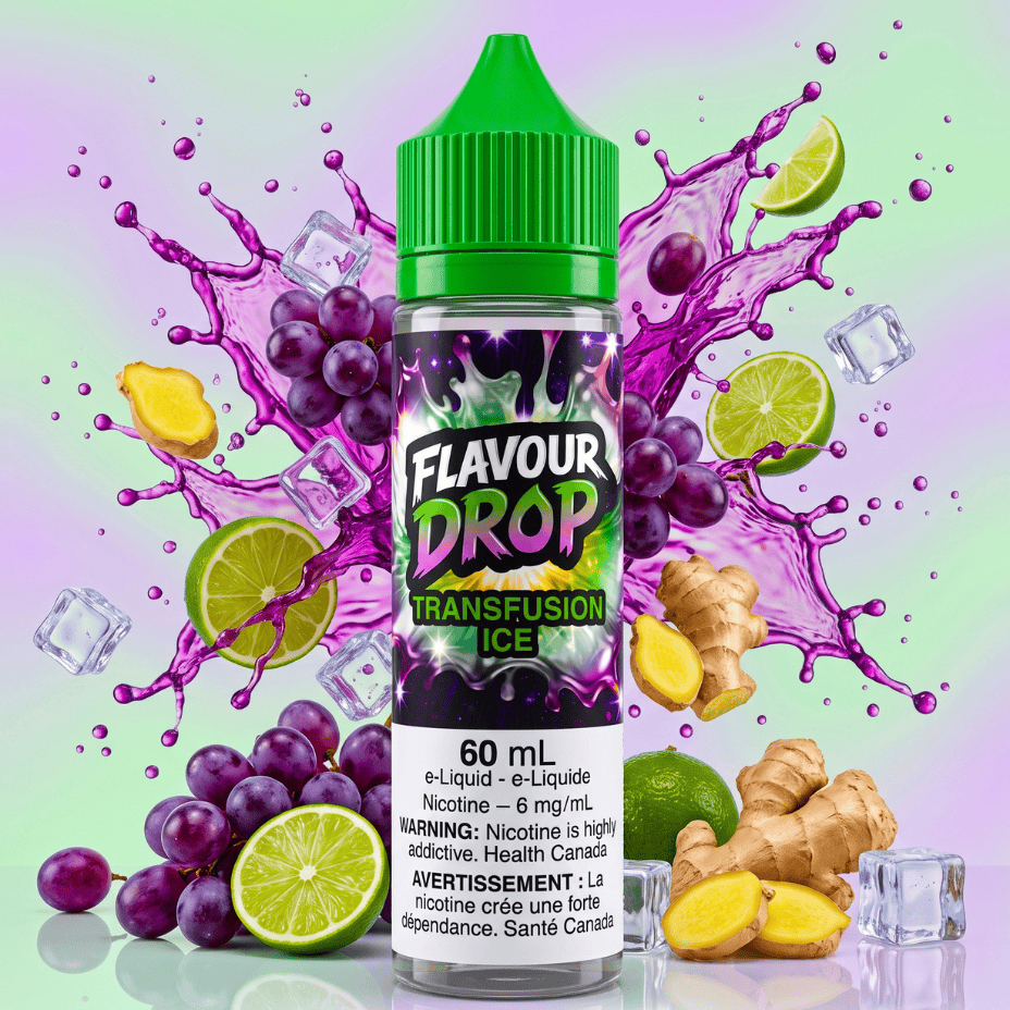 Flavour Drop E-Liquid - Transfusion Ice 60mL / 6mg Vape Superstore Yorkton Saskatchewan