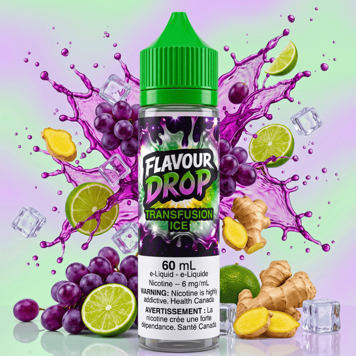 Flavour Drop E-Liquid - Transfusion Ice 60mL / 6mg Vape Superstore Yorkton Saskatchewan