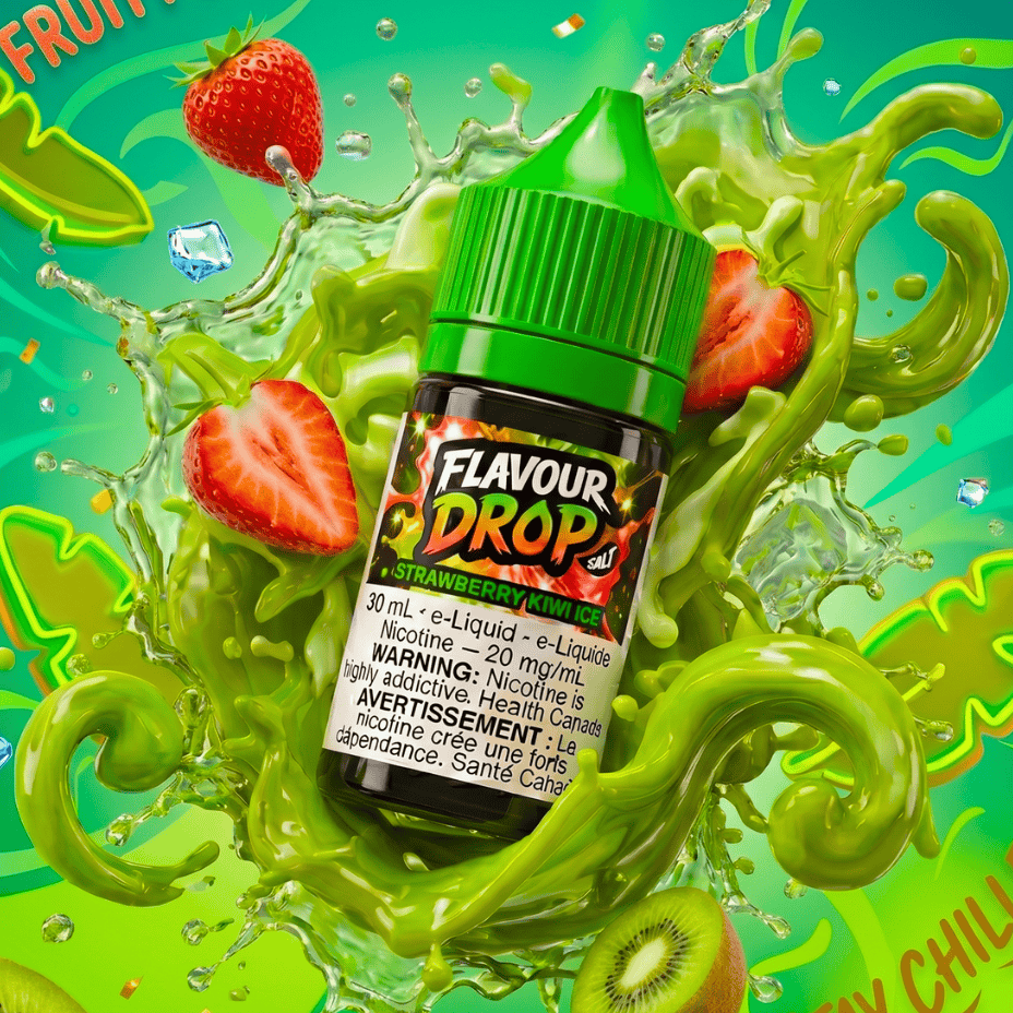 Flavour Drop Salts - Strawberry Kiwi Ice 30mL / 20mg Vape Superstore Yorkton Saskatchewan