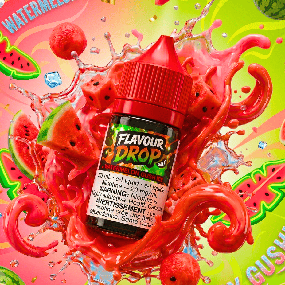 Flavour Drop Salts - Watermelon Gush Ice 30mL / 20mg Vape Superstore Yorkton Saskatchewan