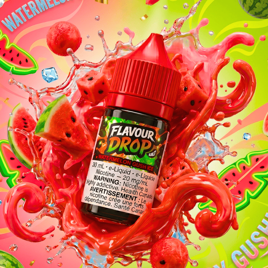 Flavour Drop Salts - Watermelon Gush Ice 30mL / 20mg Vape Superstore Yorkton Saskatchewan