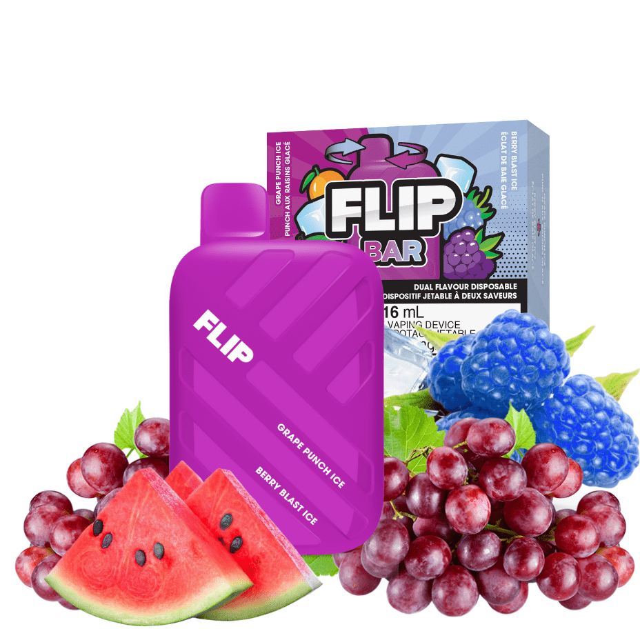FLIP BAR Disposables 9000 Puffs / 20mg FLIP BAR Disposable-Grape Punch and Berry Blast Ice FLIP BAR Disposable-Grape Punch and Berry Blast Ice-Yorkton Vape