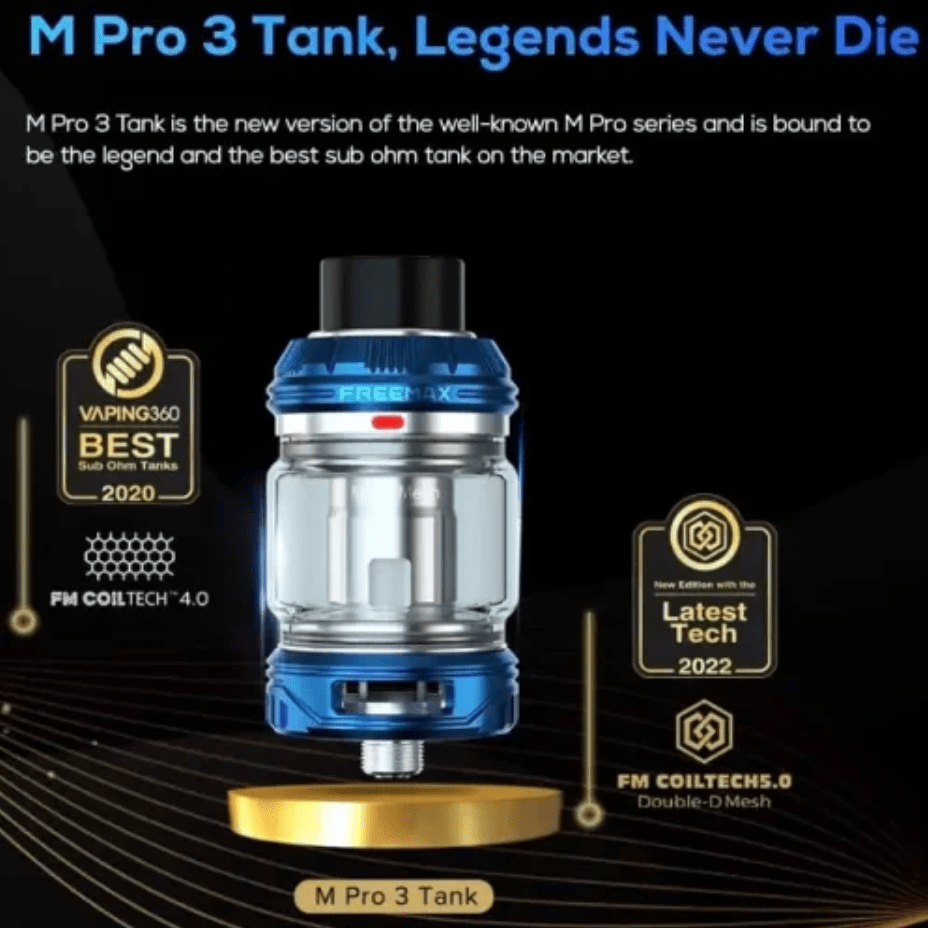 Freemax M Pro 3 Sub-Ohm Tank-5ml Blue Vape Superstore Yorkton Saskatchewan