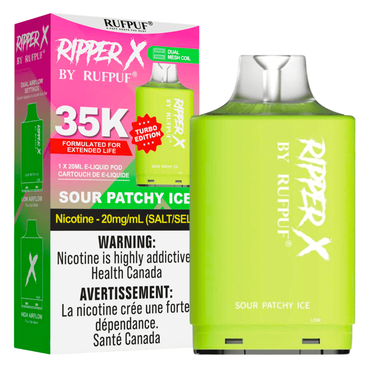 GCORE Closed Pod System RufPuf Ripper X 35K - Sour Patchy Ice RufPuf Ripper X 35K - Sour Patchy Ice - Yorkton Vape Superstore
