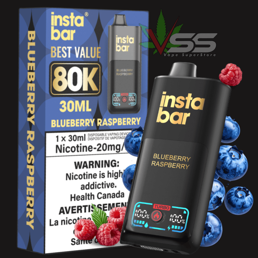 Insta Bar 80K Disposable Vape - Blueberry Raspberry 30mL / 80000 Puffs / 20mg Vape Superstore Yorkton Saskatchewan