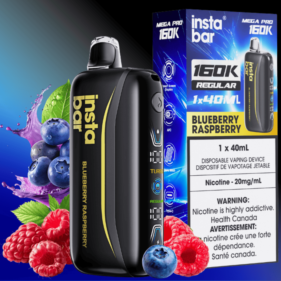 Insta Bar Mega Pro 160K Disposable Vape - Blueberry Raspberry 160000 Puffs / 20mg Vape Superstore Yorkton Saskatchewan