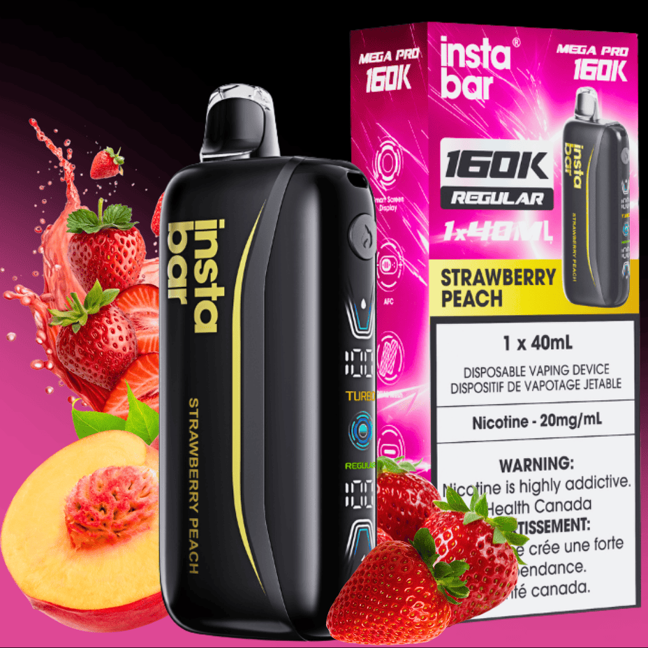 Insta Bar Mega Pro 160K Disposable Vape - Strawberry Peach 160000 Puffs / 20mg Vape Superstore Yorkton Saskatchewan