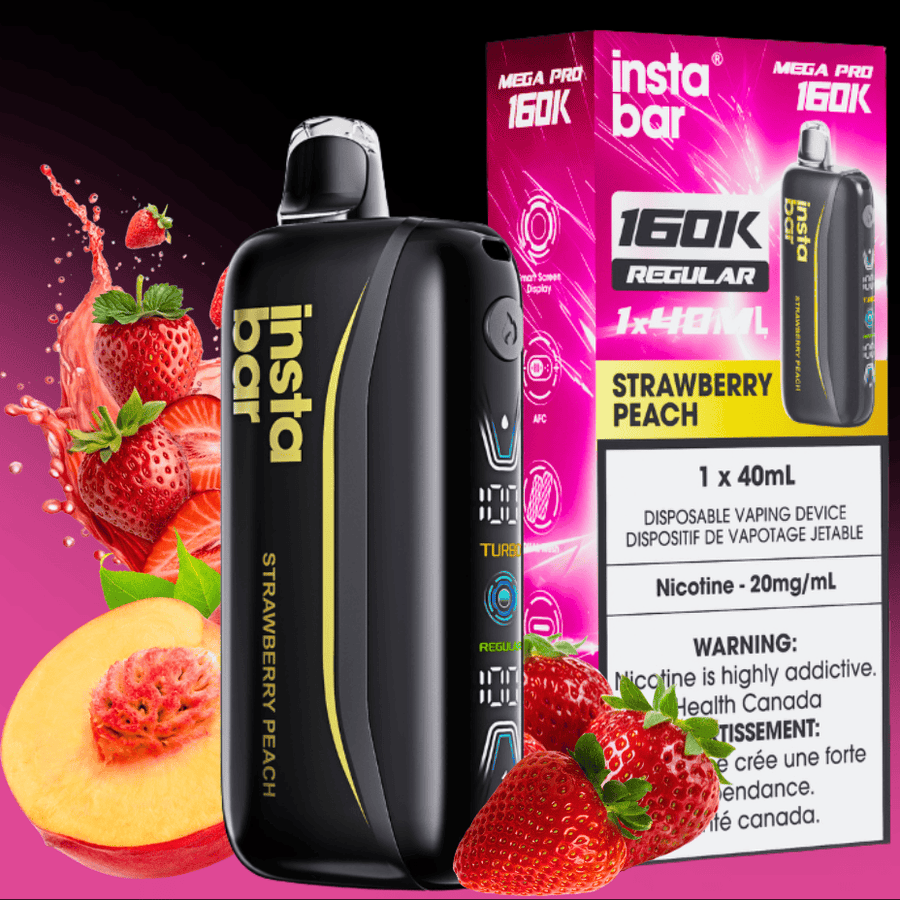 Insta Bar Mega Pro 160K Disposable Vape - Strawberry Peach 160000 Puffs / 20mg Vape Superstore Yorkton Saskatchewan