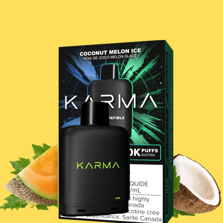 Karma 10K Pods-Coconut Melon Ice Vape Superstore Yorkton Saskatchewan