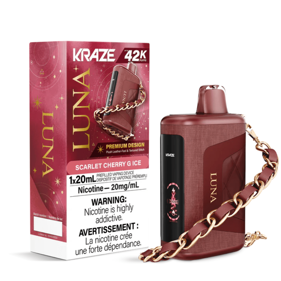 Kraze Disposables Disposable Vape Kraze Luna Disposable Vape-Scarlet Cherry G Ice Kraze Luna Disposable Vape-Scarlet Cherry G Ice in Canada