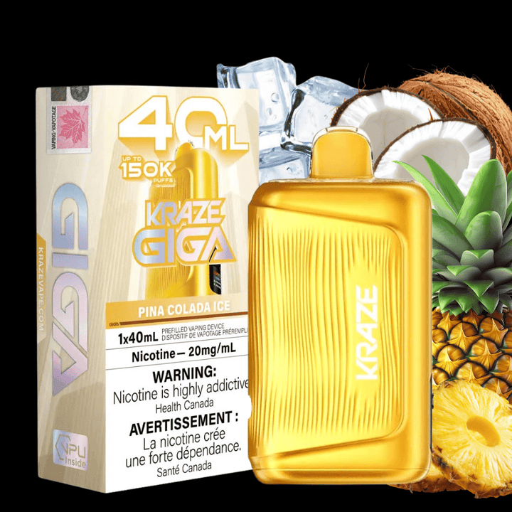 Kraze Giga 150K Disposable Vape - Pina Colada Ice Vape Superstore Saskatchewan Canada