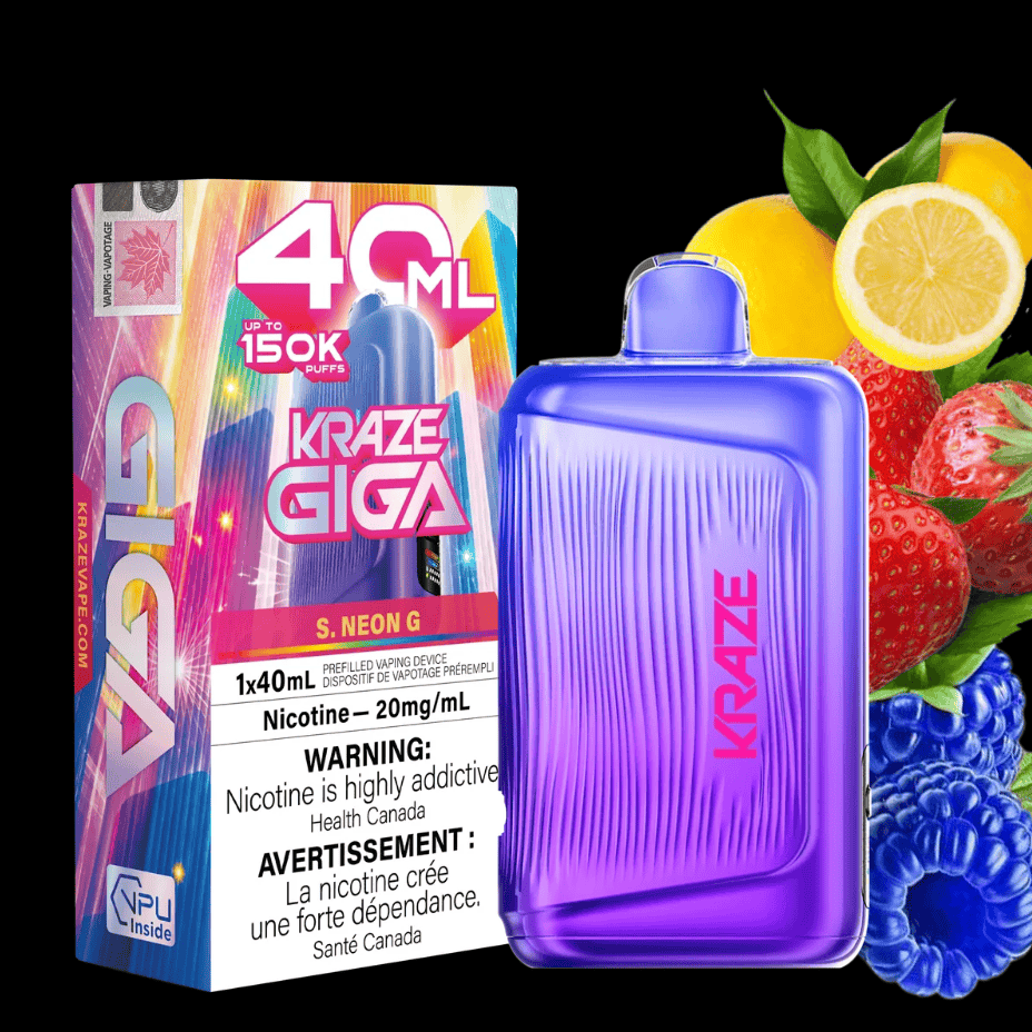 Kraze Giga 150K Disposable Vape - S. Neon G Vape Superstore Yorkton Saskatchewan