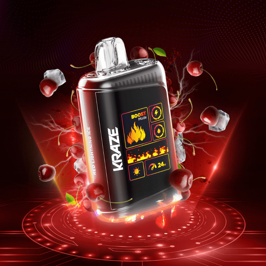 Kraze HD 20k Disposables Disposables 20000 Puffs / 20mg Kraze HD Mega 20k Disposable Vape - Red Lightning Ice Kraze HD Mega 20k Disposable Vape - Red Lightning Ice Yorkton, Canada