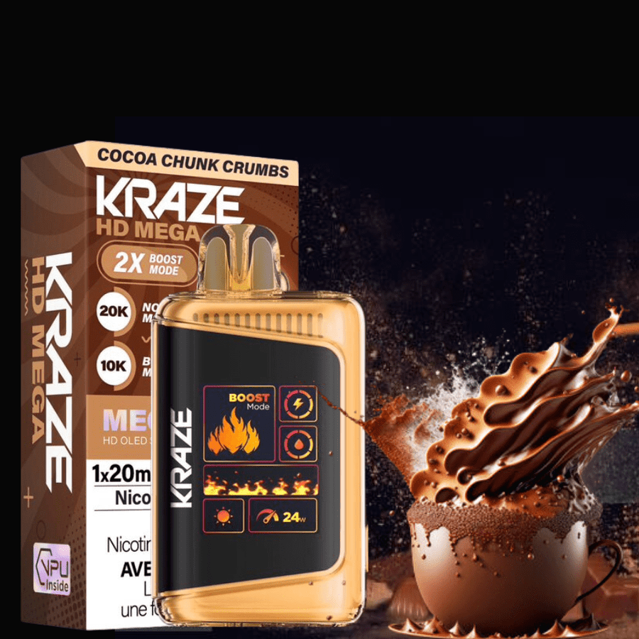 Kraze HD Mega 20k Disposable Vape - Cocoa Chunk Crumbs 20000 Puffs / 20mg Vape Superstore Yorkton Saskatchewan