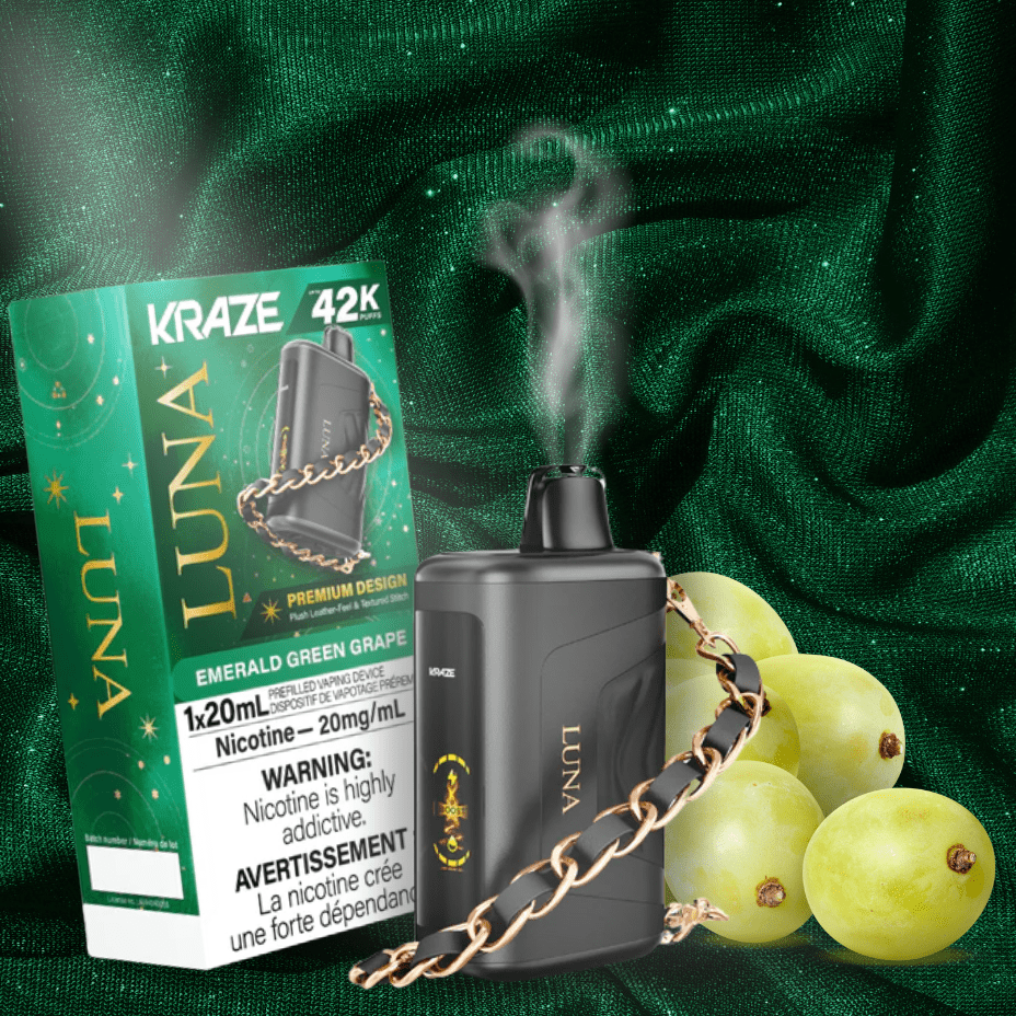 Kraze Luna 42k Disposable Vape-Emerald Green Grape Vape Superstore Yorkton Saskatchewan