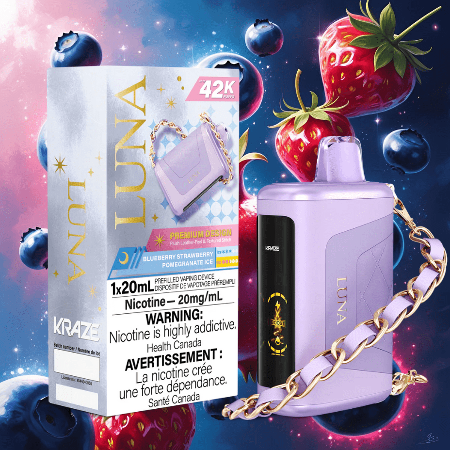Kraze Luna Disposable Vape-Blueberry Strawberry Pomegranate Ice Vape Superstore Yorkton Saskatchewan