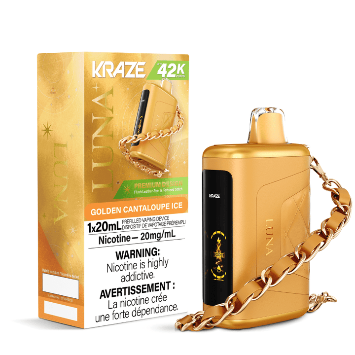 Kraze Luna Disposable Vape-Golden Cantaloupe Ice Vape Superstore Yorkton Saskatchewan