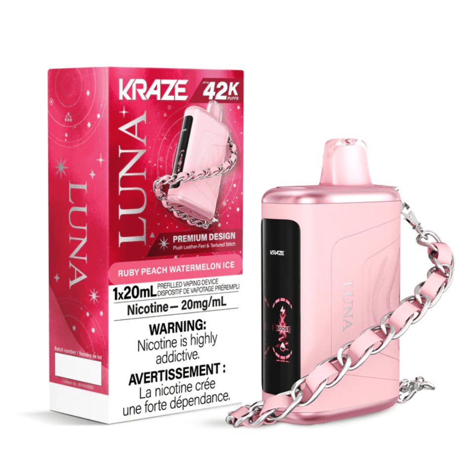 Kraze Luna Disposable Vape-Ruby Peach Watermelon Ice Vape Superstore Yorkton Saskatchewan