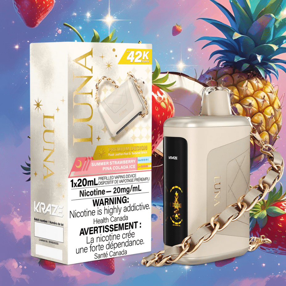 Kraze Luna Disposable Vape-Summer Strawberry Pina Colada Ice Vape Superstore Yorkton Saskatchewan