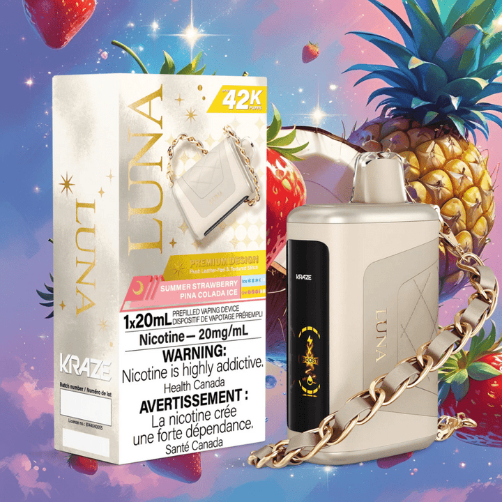 Kraze Luna Disposable Vape-Summer Strawberry Pina Colada Ice Vape Superstore Yorkton Saskatchewan