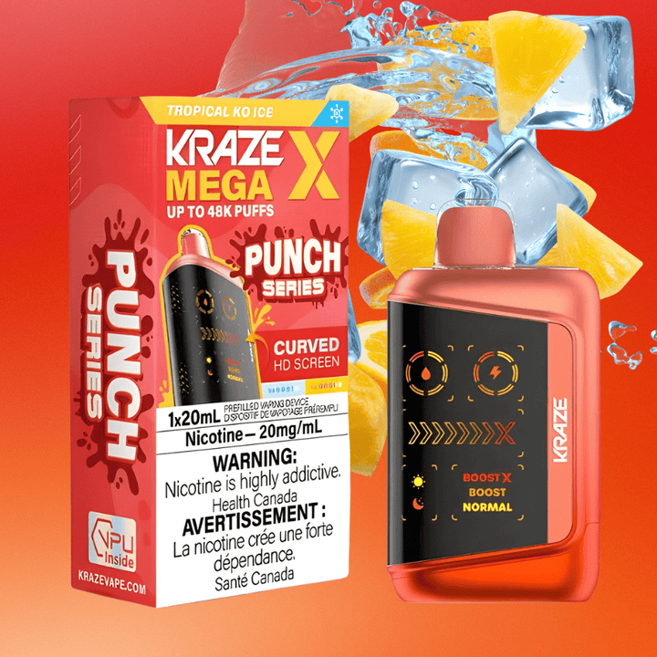 Kraze Mega X 48K Disposable Vape - Tropical KO Ice 20mL / 48000 Puffs / 20mg Vape Superstore Yorkton Saskatchewan