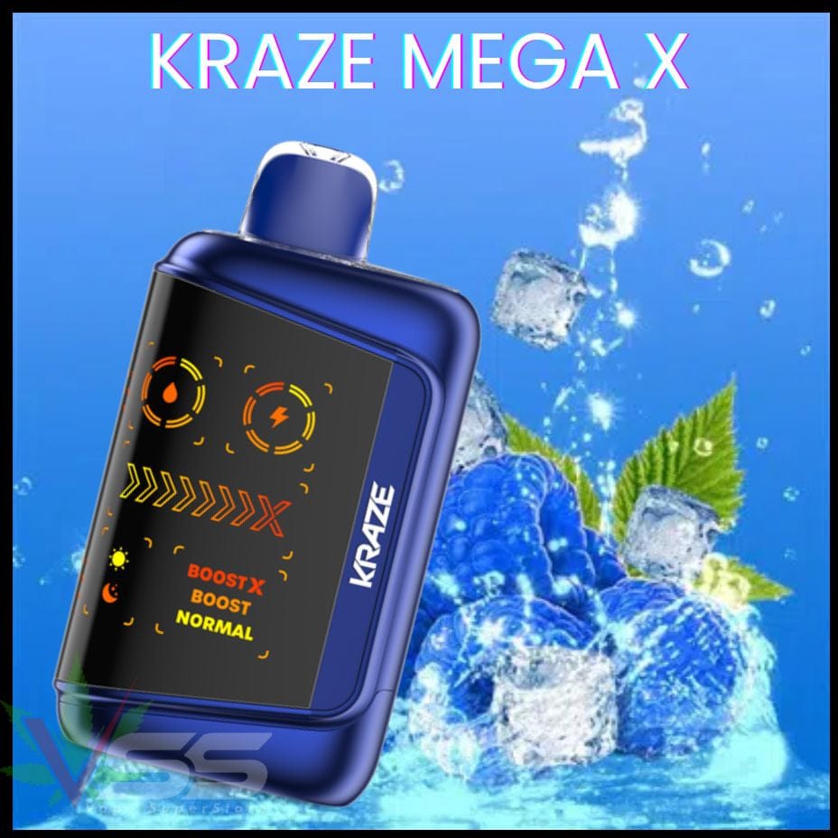 Kraze Mega X 48K - Tangy Blue Razz Ice Vape Superstore Yorkton Saskatchewan