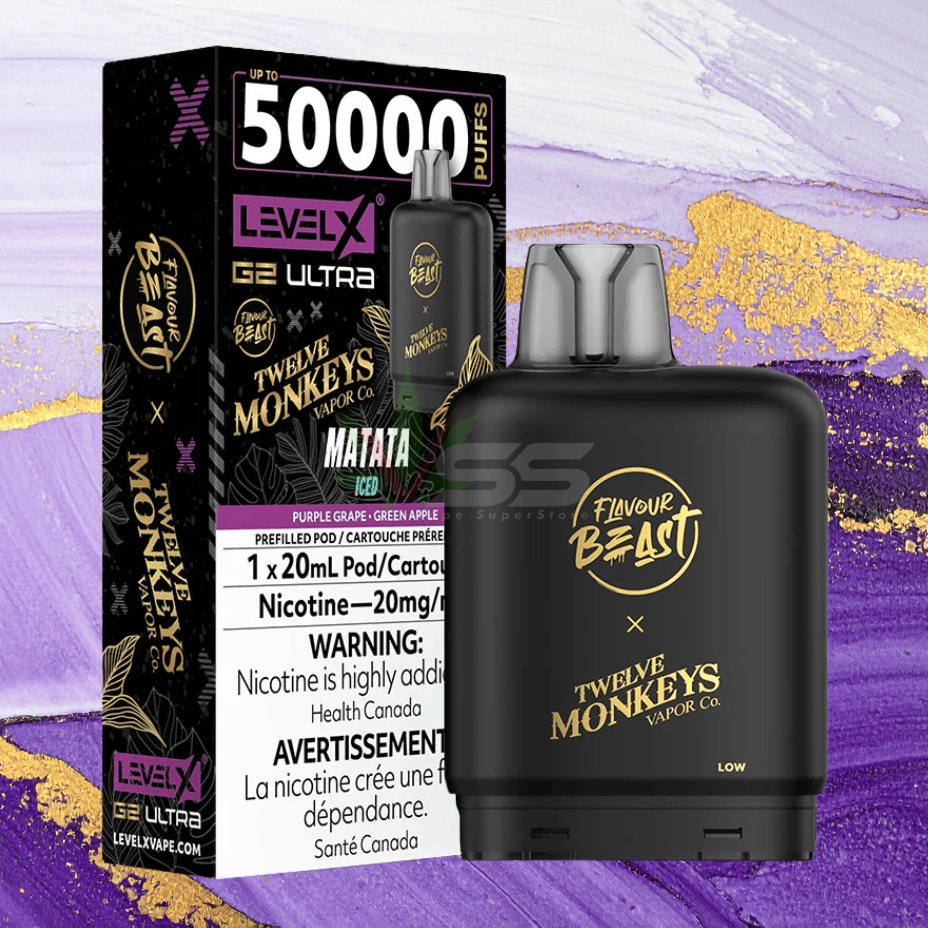 Level X G2 Ultra x 12 Monkeys - Matata 20mL / 50000 Puffs / 20mg Vape Superstore Yorkton Saskatchewan