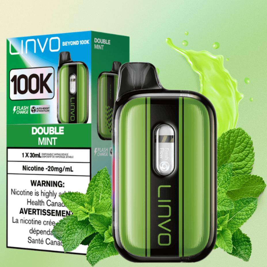 Linvo Beyond 100K Disposable Vape - Double Mint 30mL / 100000 Puffs / 20mg Vape Superstore Yorkton Saskatchewan