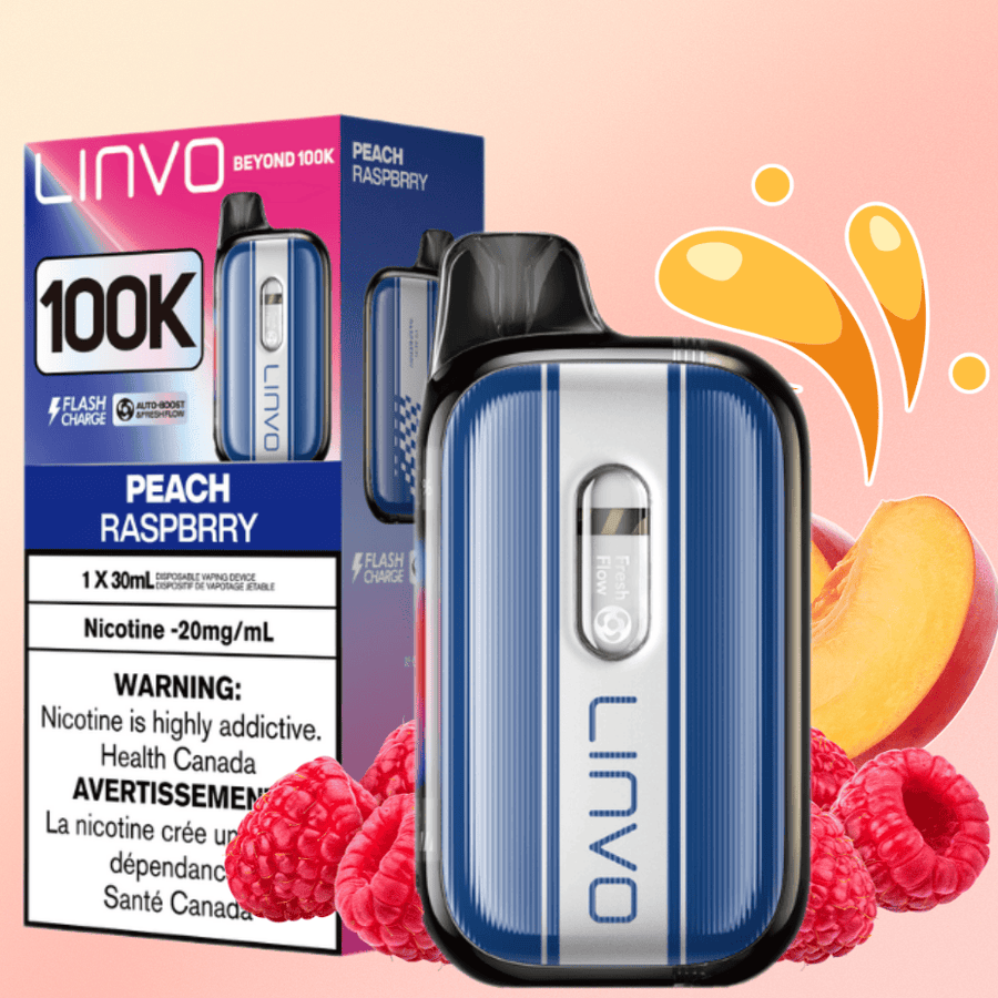 Linvo Beyond 100K Disposable Vape - Peach Raspberry 30mL / 100000 Puffs / 20mg Vape Superstore Yorkton Saskatchewan