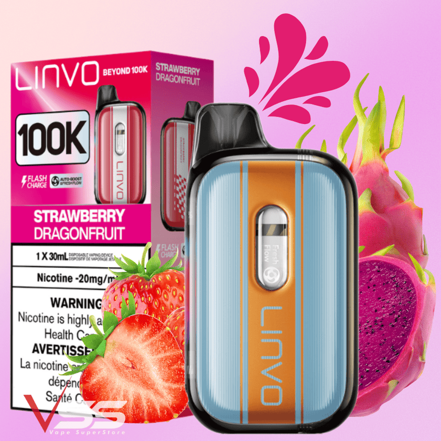 Linvo Beyond 100K Disposable Vape - Strawberry Dragonfruit 30mL / 100000 Puffs / 20mg Vape Superstore Yorkton Saskatchewan
