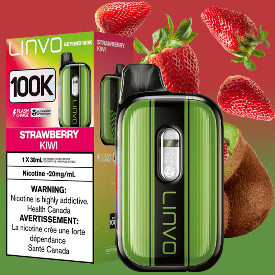 Linvo Beyond 100K Disposable Vape - Strawberry Kiwi 30mL / 100000 Puffs / 20mg Vape Superstore Yorkton Saskatchewan