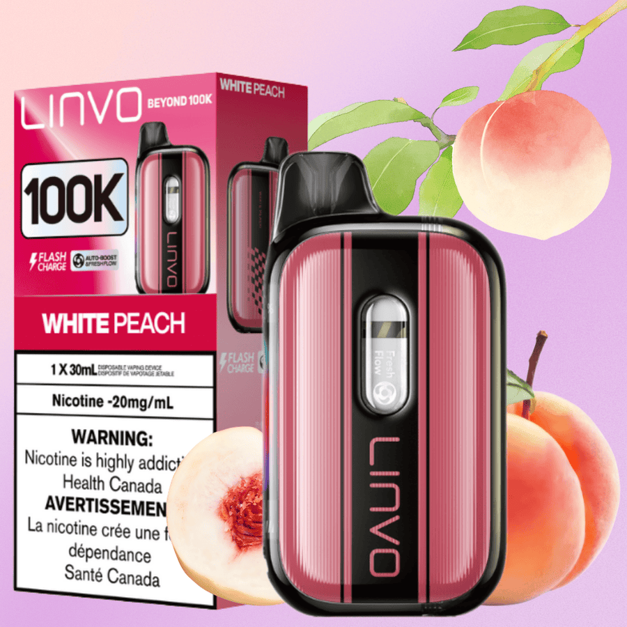 Linvo Beyond 100K Disposable Vape - White Peach 30mL / 100000 Puffs / 20mg Vape Superstore Yorkton Saskatchewan