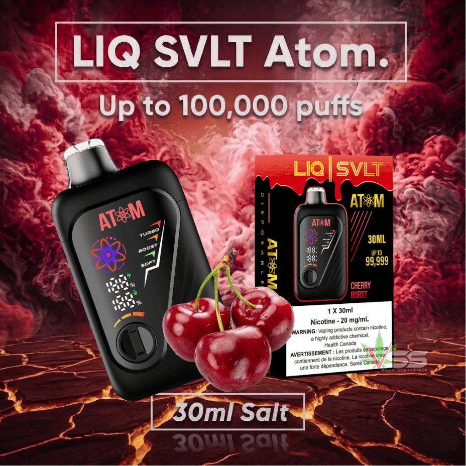 LIQ SVLT Atom 100K Disposable Vape-Cherry Burst Vape Superstore Yorkton Saskatchewan