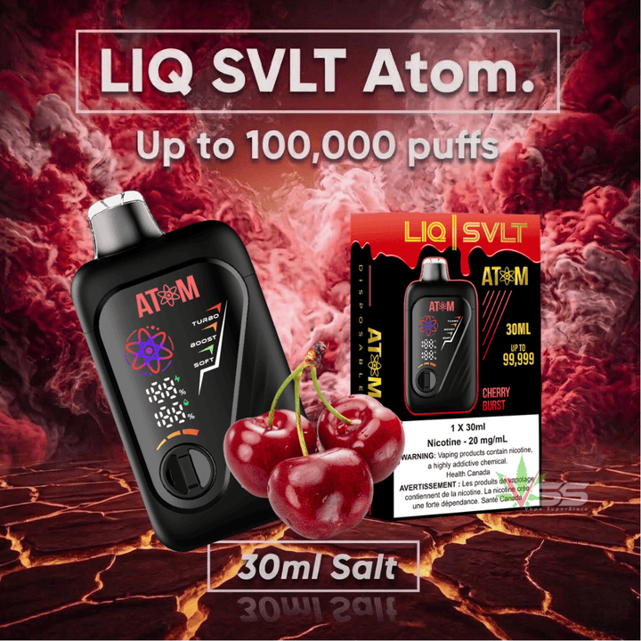 LIQ SVLT Atom 100K Disposable Vape-Cherry Burst Vape Superstore Yorkton Saskatchewan