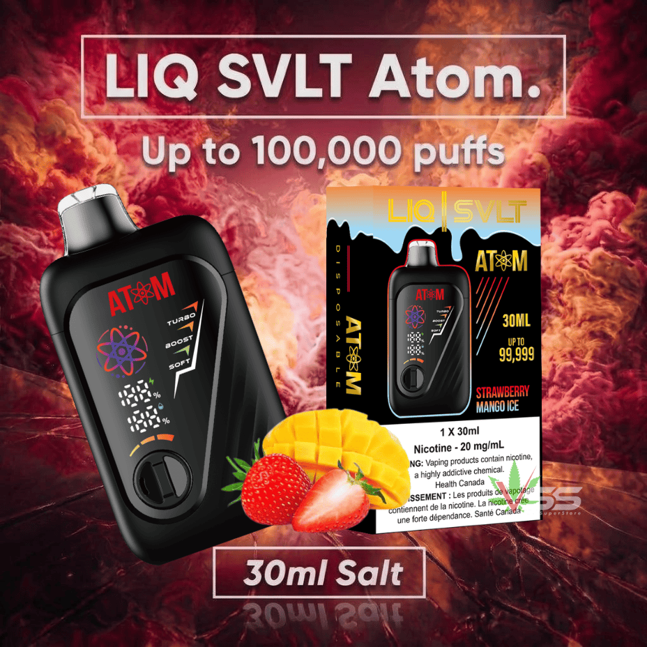 LIQ SVLT Atom 100K Disposable Vape-Strawberry Mango Ice Vape Superstore Yorkton Saskatchewan